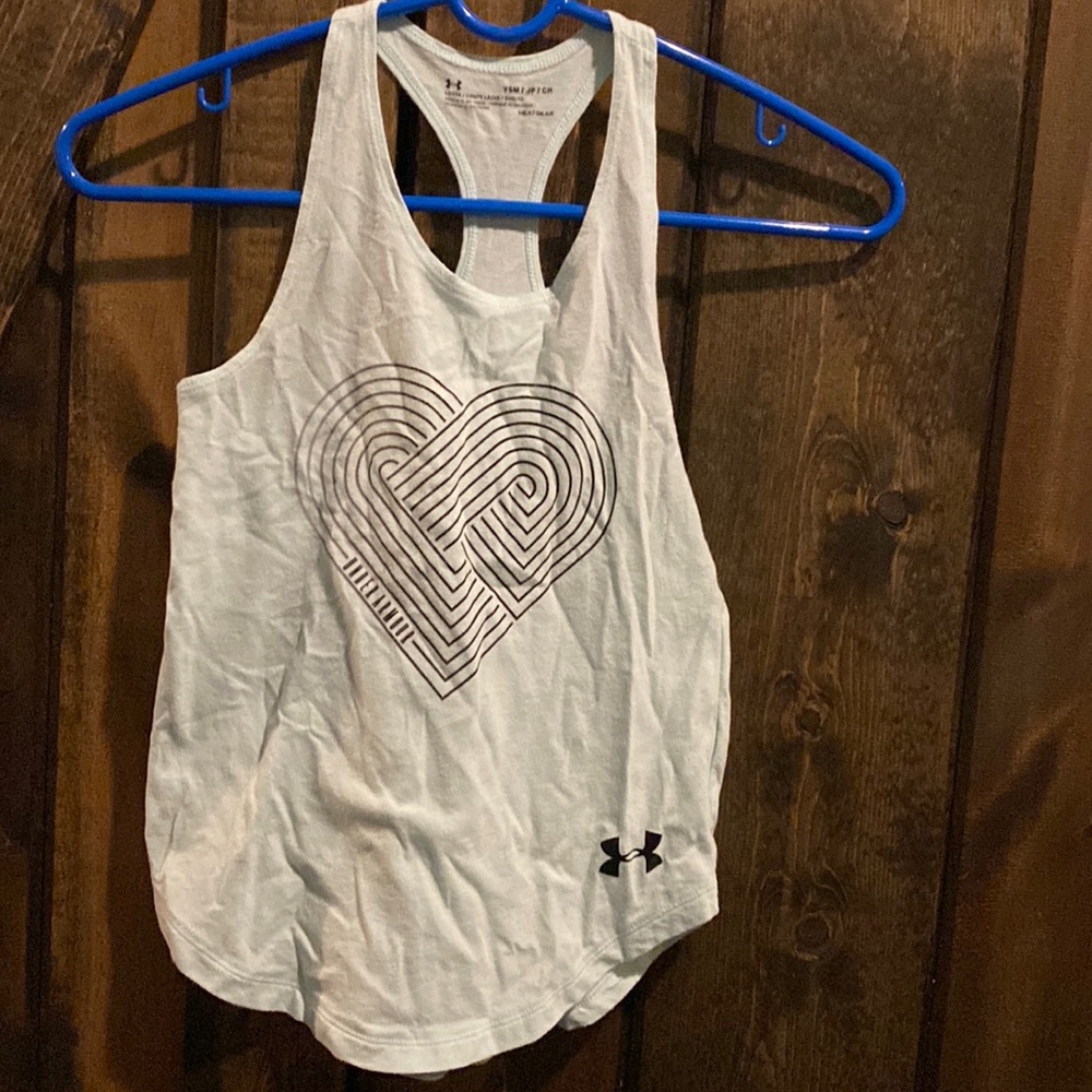 Girl’s Blue Under Armour Racer Back Tank Size YSM